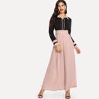 Shein Button Front Pocket Side Two Tone Jumpsuit
