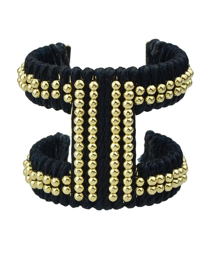 Shein Black Braided Rope Cuff Bracelet