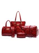 Shein Flower Embossed Faux Leather 6pcs Bag Set