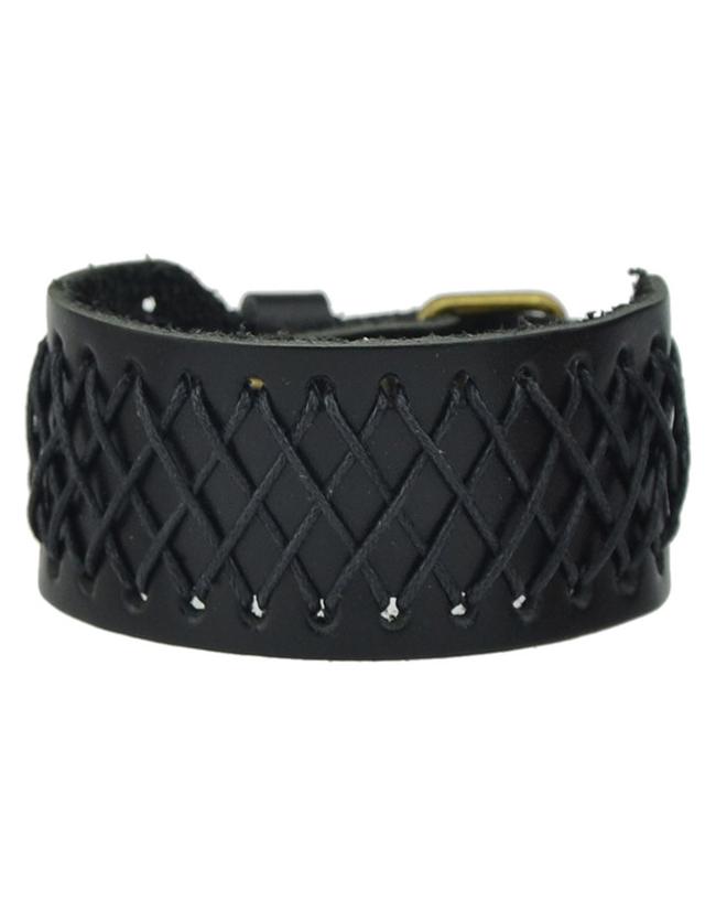 Shein Black Wide Pu Wrap Bracelet