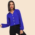 Shein Button Up V Neck Shirt