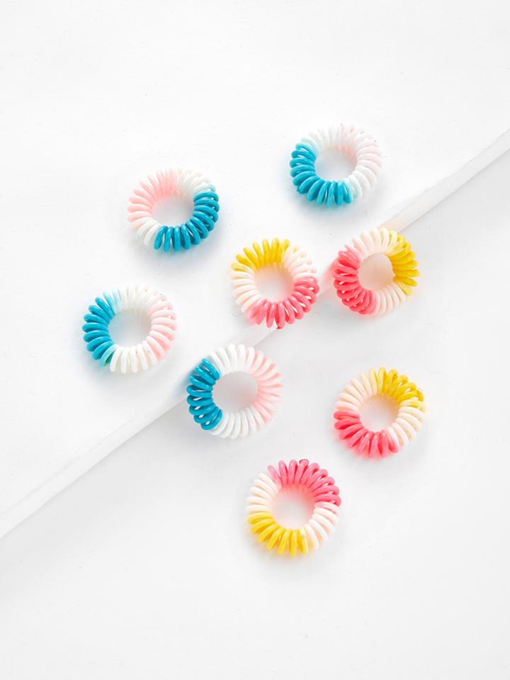 Shein Color Block Coil Hair Ties 8pcs