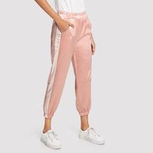 Shein Stripe Tape Side Pocket Pants