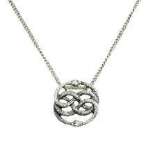 Shein At-silver Two  Snake Pendant Necklace