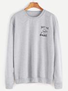 Shein Light Grey Alien Print Sweatshirt