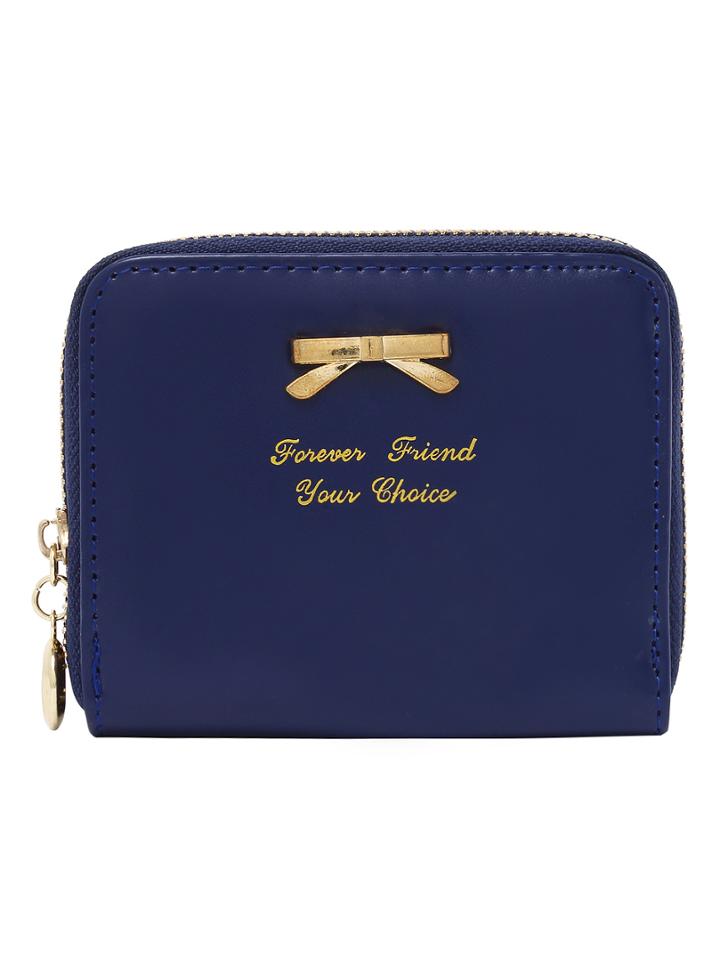 Shein Blue Zipper Bow Purse