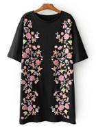 Shein Floral Print Short Sleeve Dress