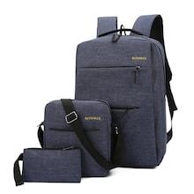 Shein Men Slogan Detail Backpack With Clutch 3pcs