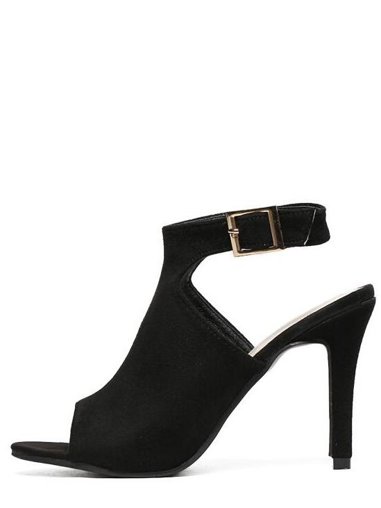 Shein Faux Suede High Vamp Heeled Sandals