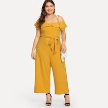 Shein Plus Ruffle Detail Wide Leg Cami Jumpsuit
