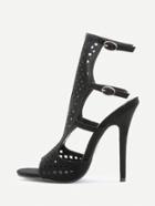 Shein Laser Cut Sling Back High Heeled Sandals