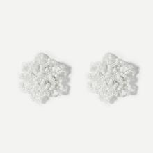 Shein Snowflake Shaped Beaded Stud Earrings