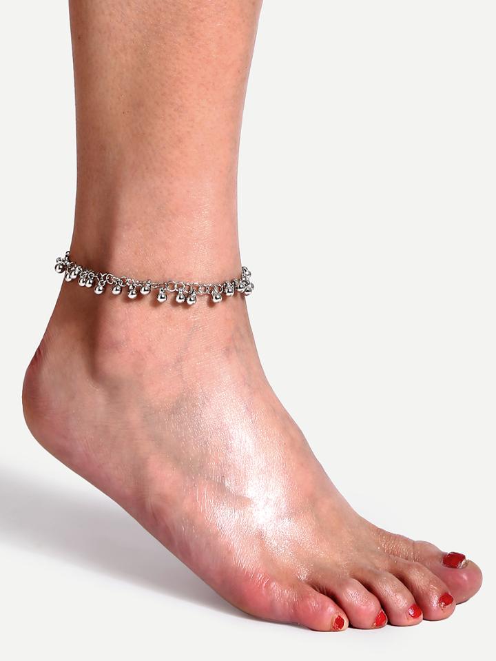 Shein Silver Ball Pendant Single Anklet