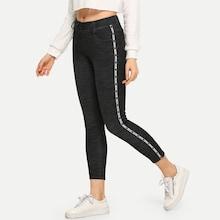 Shein Tape Panel Button Waist Pants