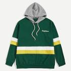 Shein Men Color-block Letter Embroidered Hoodie