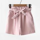 Shein Frill Trim Belted Shorts