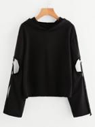 Shein Cut Out Sleeve O-ring Detail Hoodie