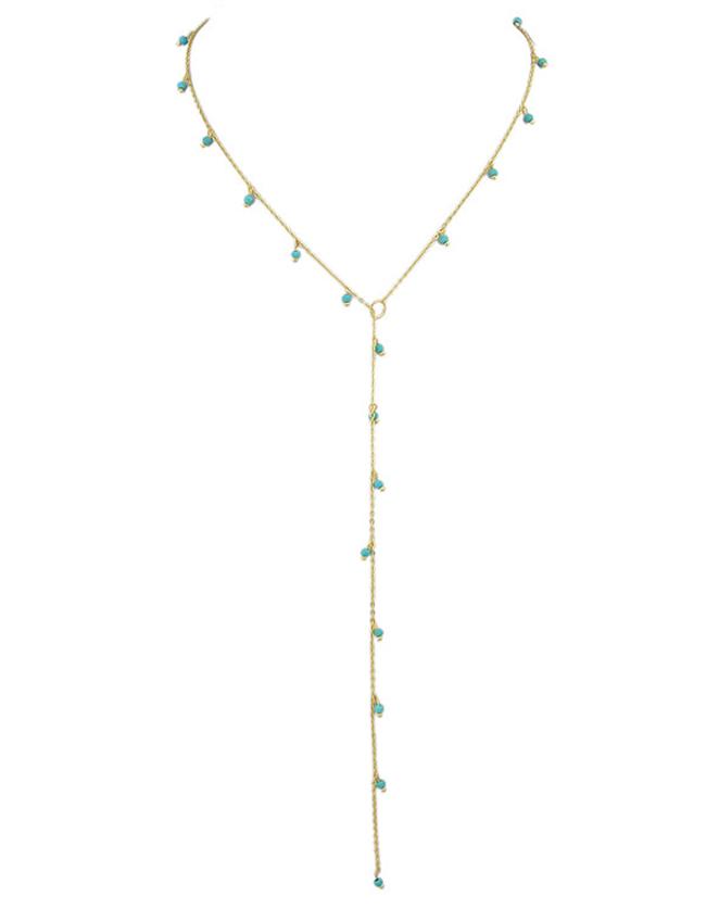 Shein Blue Small Beads Long Necklace