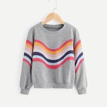 Shein Girls Striped Tunic Pullover