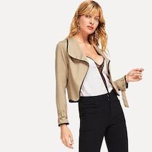Shein Contrast Trim Coat