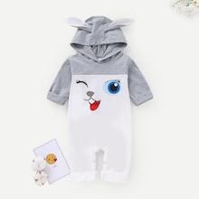 Shein Baby Cartoon Print Hooded Romper