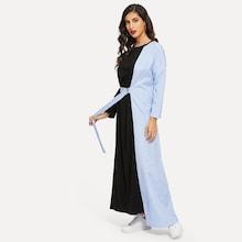 Shein Plaid Contrast Asymmetric Hem Drop Shoulder Dress