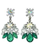 Shein Green Elegant Women Stone Earrings