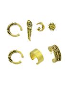 Shein At-gold 7 Pcs/set Boho Circle Ear Cuff Clip Cartilage Earrings