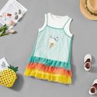 Shein Girls Tiered Layer Mesh Hem Ice Cream Dress