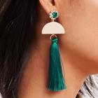 Shein Half Round Long Tassel Drop Earrings