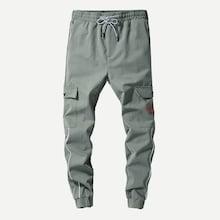 Shein Men Pocket Decorated Letter Embroidery Drawstring Jeans