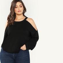 Shein Plus Open Shoulder Sweatshirt