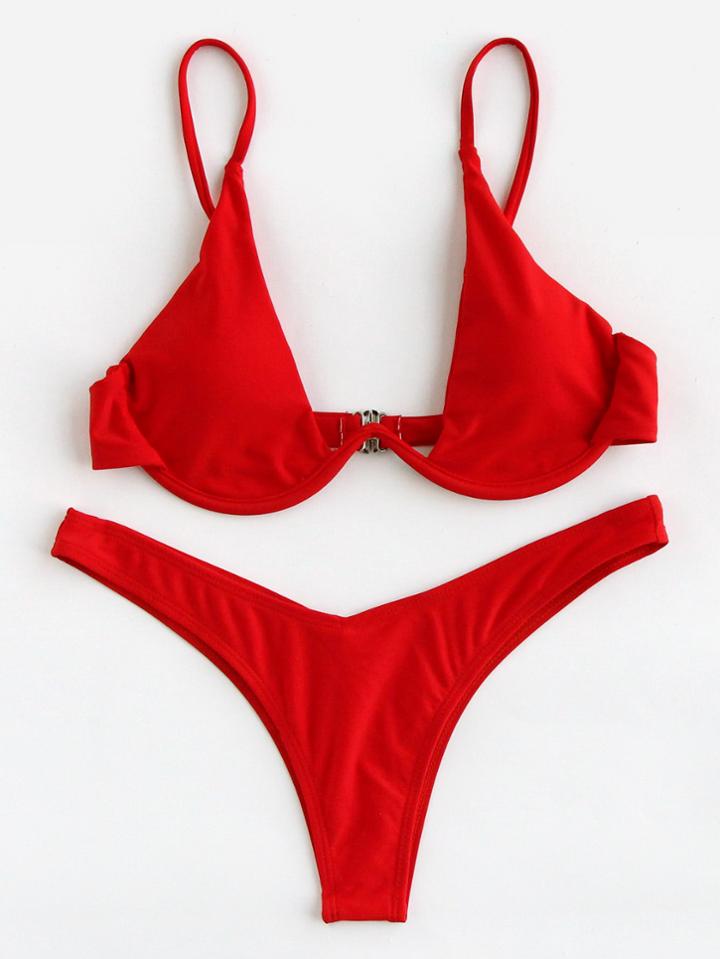 Shein Underwire High Leg Bikini Set