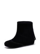 Shein Fringe Side Round Toe Ankle Boots