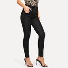 Shein Solid Button Decoration Pants
