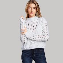 Shein Cut Out Pom Pom Sweater