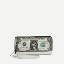 Shein Shiba Inu Print Zip Around Purse