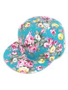 Shein Turquoise Floral Print Baseball Cap