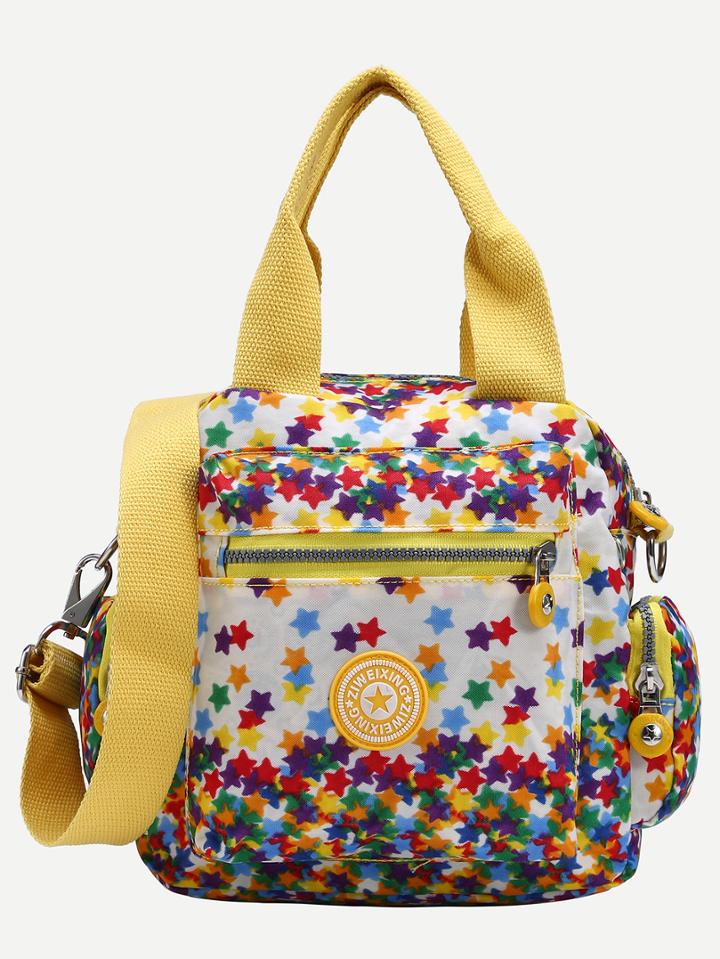 Shein Multicolor Star Print Nylon Satchel Bag