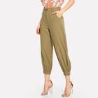 Shein Ruched Hem Single Button Pants