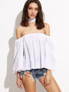 Shein White Off The Shoulder Top With Choker