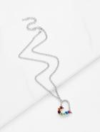 Shein Flower & Rhinestone Detail Pendant Chain Necklace