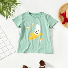 Shein Girls Banana Print Short Sleeve Tee