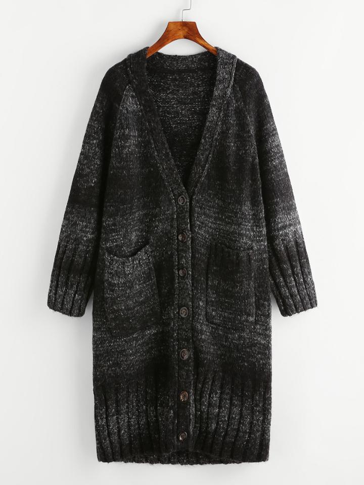 Shein Ribbed Knit Sweater Coat