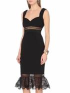 Shein Black Strap Contrast Lace Sheath Dress