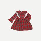 Shein Toddler Girls Eyelet Embroidered Plaid Dress