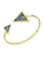 Shein New Model Colorful Stone Triangle  Cuff Bangles
