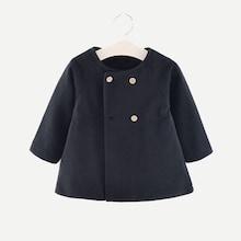 Shein Toddler Girls Round Neck Solid Outerwear