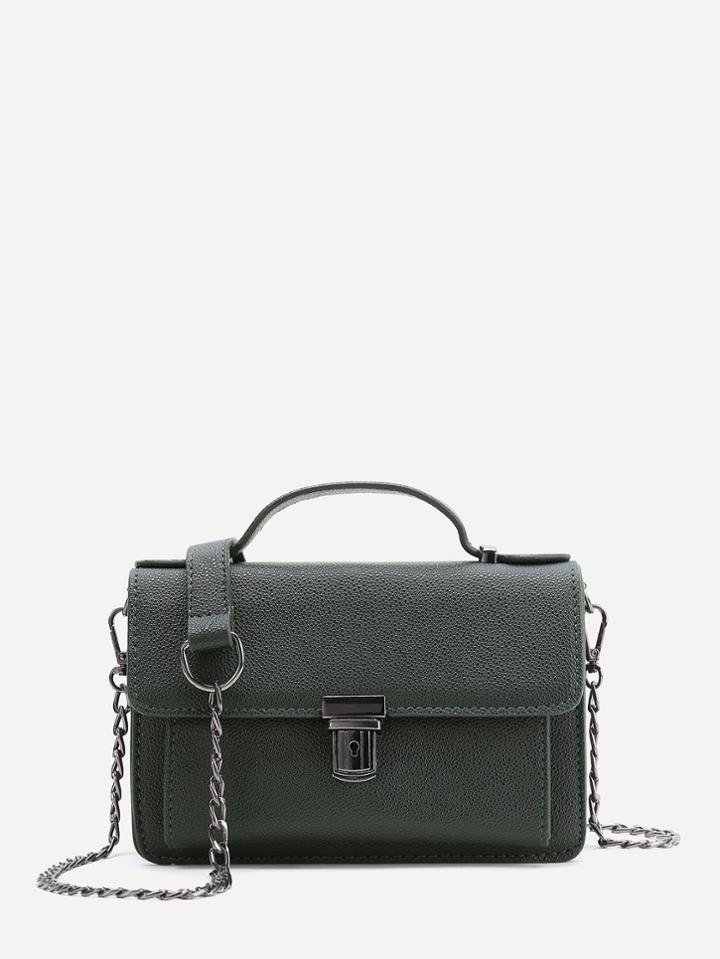 Shein Pu Crossbody Chain Bag With Lock