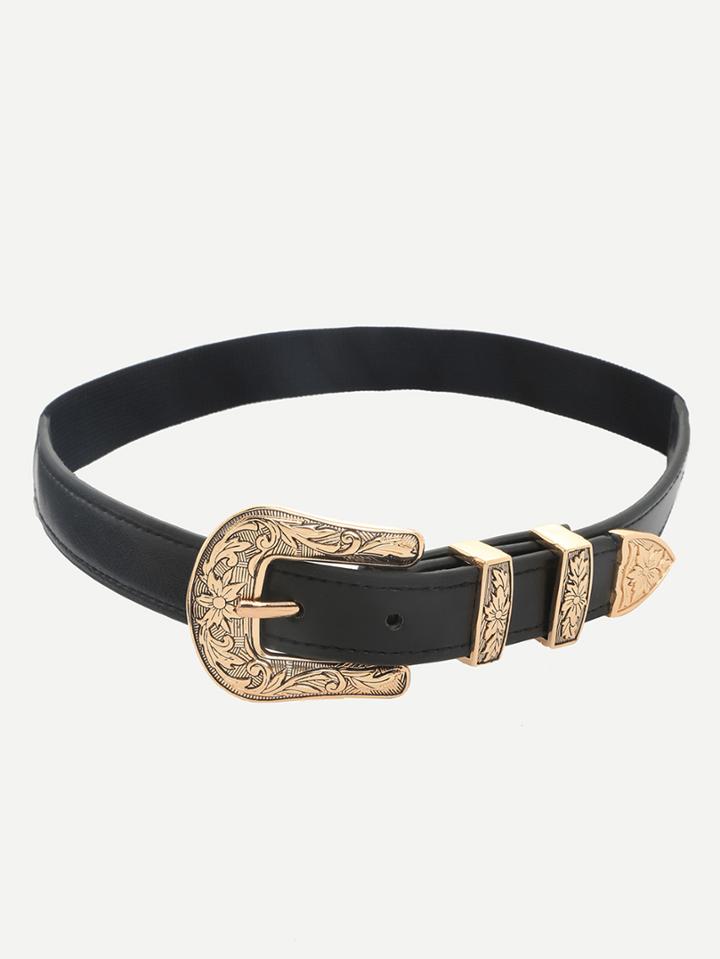Shein Vintage Inspired Golden Buckle Belt